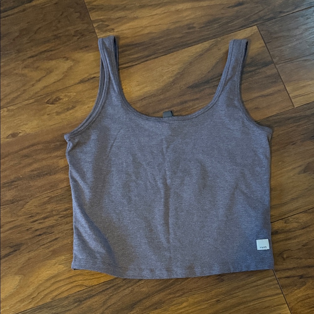 Vuori Heather Gray purple Tank Top